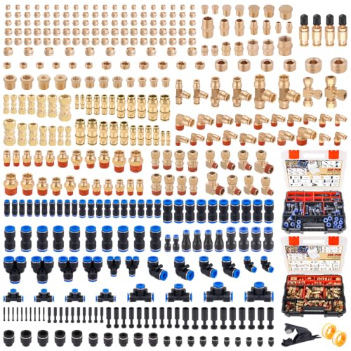 Image of CheeMuii 400Pcs Brass DOT Air Line Fittings Pipe Fittings Pneumatic Unions