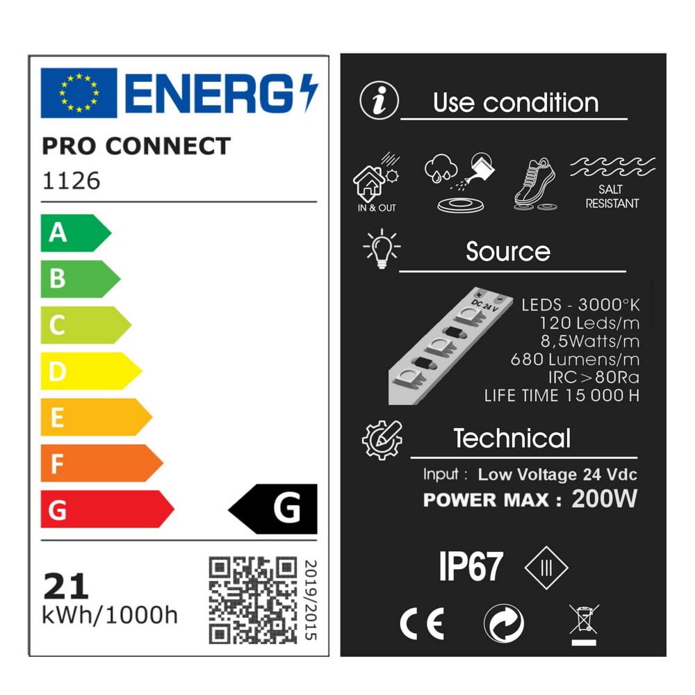 LED Streifen 2,5 m 230V warmweiß 1700 lm | IP67 wasserdicht | Flexibel kürzbar | Für Garten, Terrasse, Wege & Außenbeleuchtung