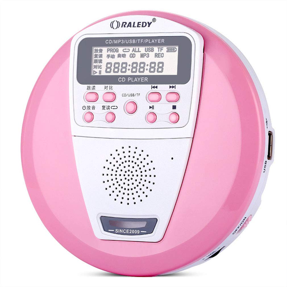 QAIYXM Rechargeable Portable CD Player for Audio CD&MP3 Disk Support U Disk&TF Card with Built-in Speaker & Anti-Shock/ESP,B