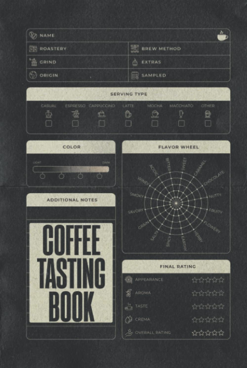 Coffee Tasting Book: Hardcover & Hardback Coffee Tasting Journal With Coffee Tasting Wheel & Color Meter - Coffee Drinkers Notebook - Coffee Log Book - Coffee Lovers Gifts