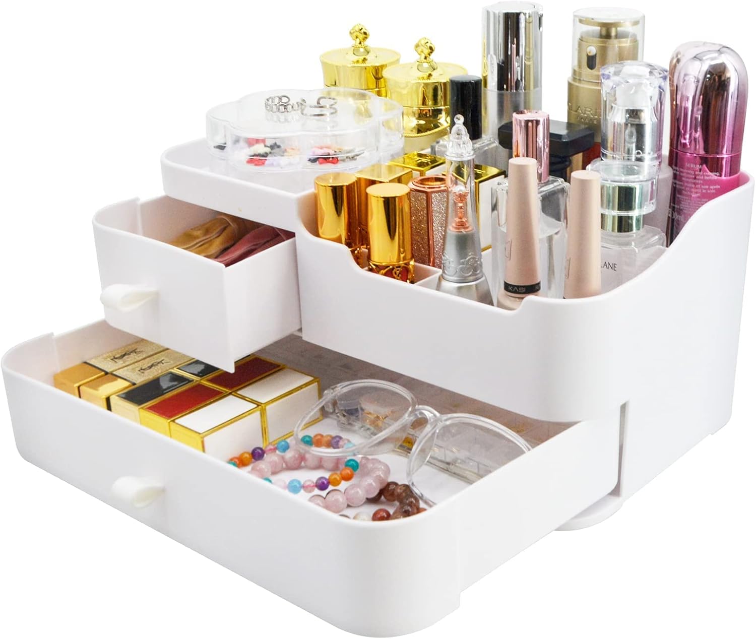 Macallen Makeup Organiser Make Up Storage, Cosmetic Organisers Make Up Storage Organizer Box - Cosmetic Storage Box Skincare Display Drawer Beauty Organizer for Bathroom Dresser Bedroom | White 10 61E 4IpHESL. AC SL1500