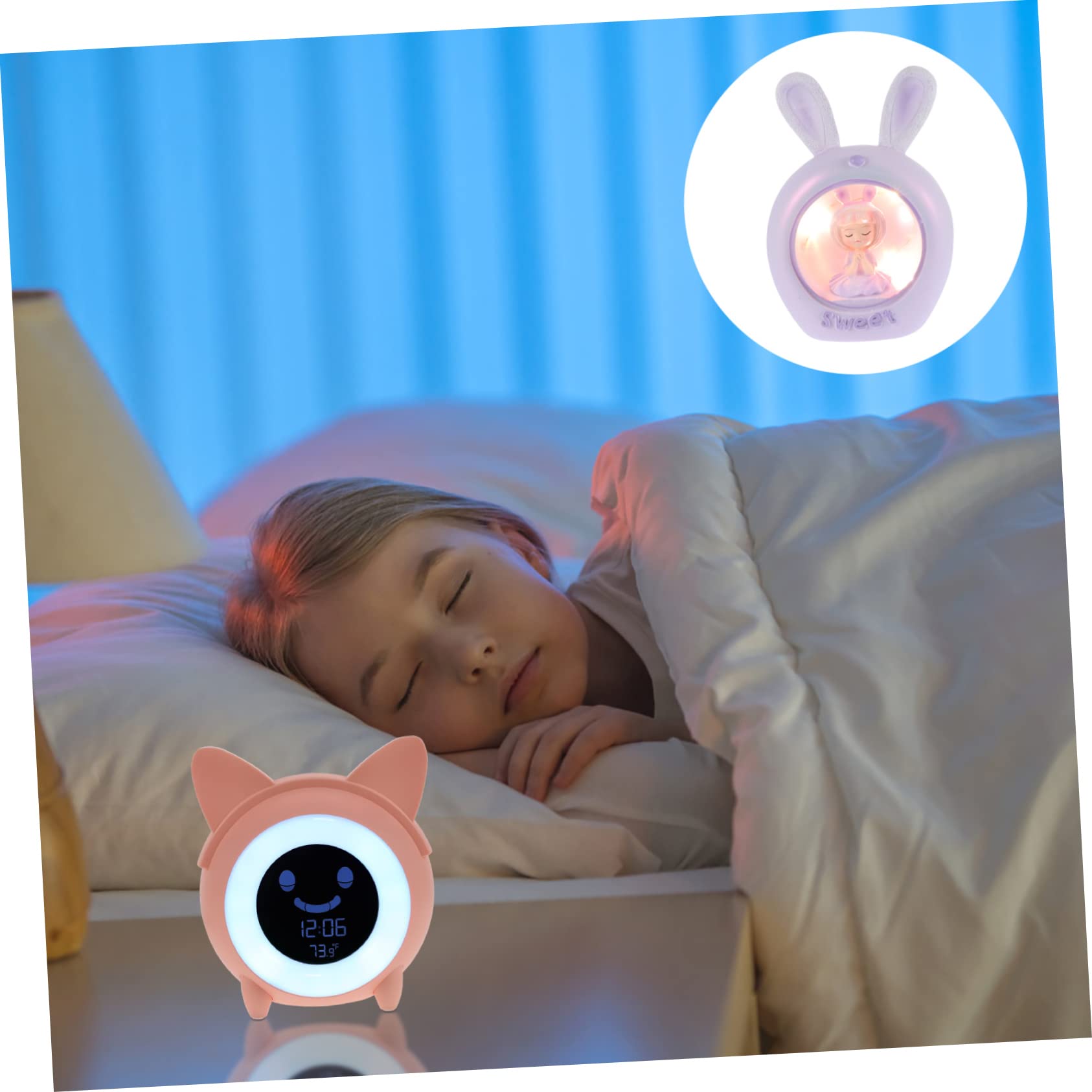Cabilock 1juego Reloj Despertador Infantil Luz Nocturna y Diseño Creativo para Niño Niña Reloj Digital Electrónico Función De Alarma y Brillo Personalizable