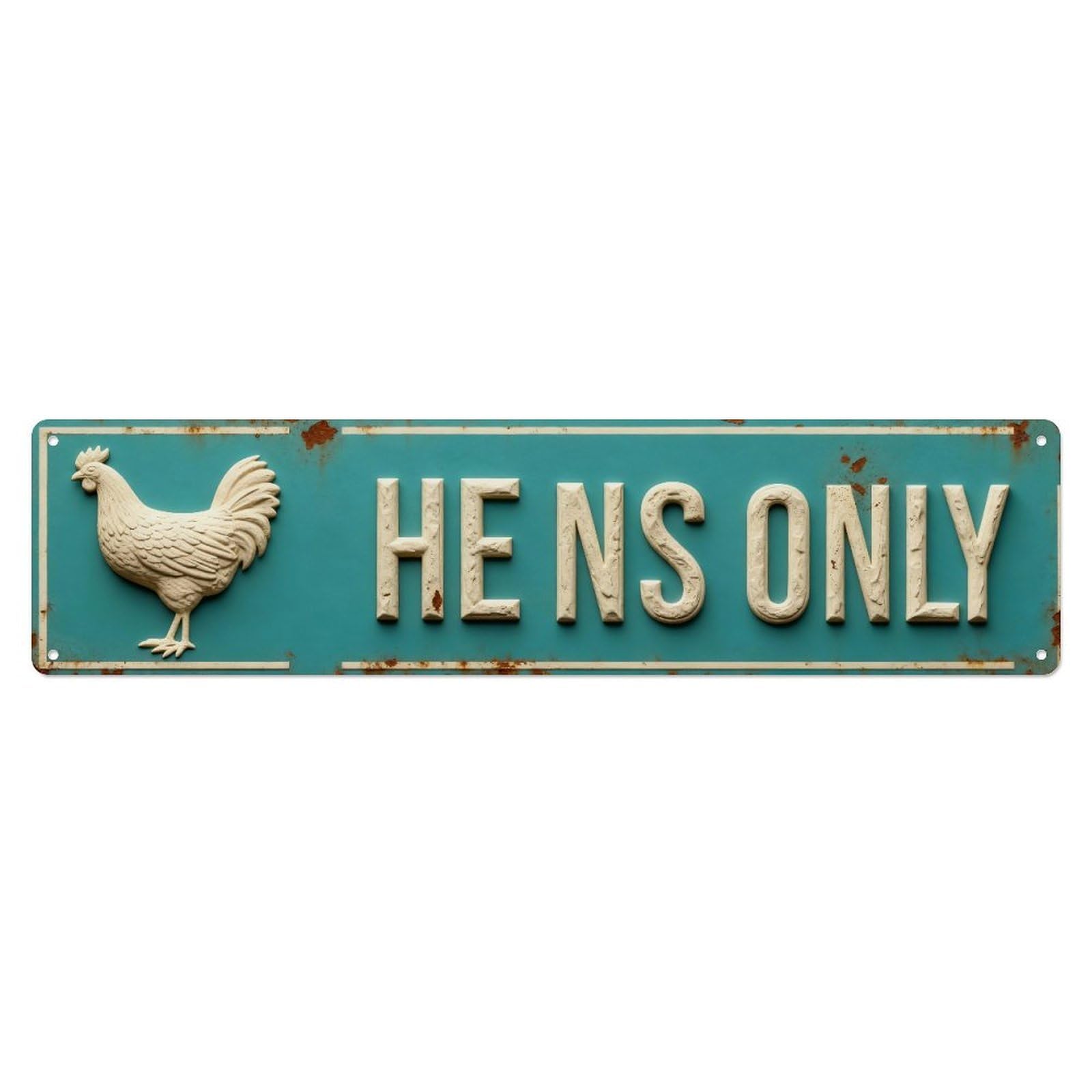 Chicken Hen Only Sign Pattern Metal Tin Sign Plaque