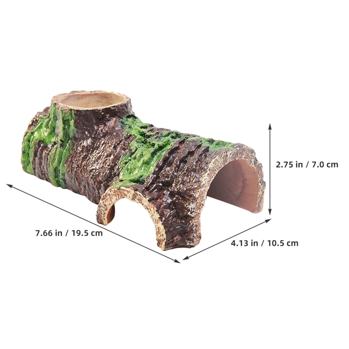 BESTonZON Reptile Hide House Resin Cave for Lizard Turtle Decor Bark Basking Platform Water Dish Hideout Terrarium Accessory