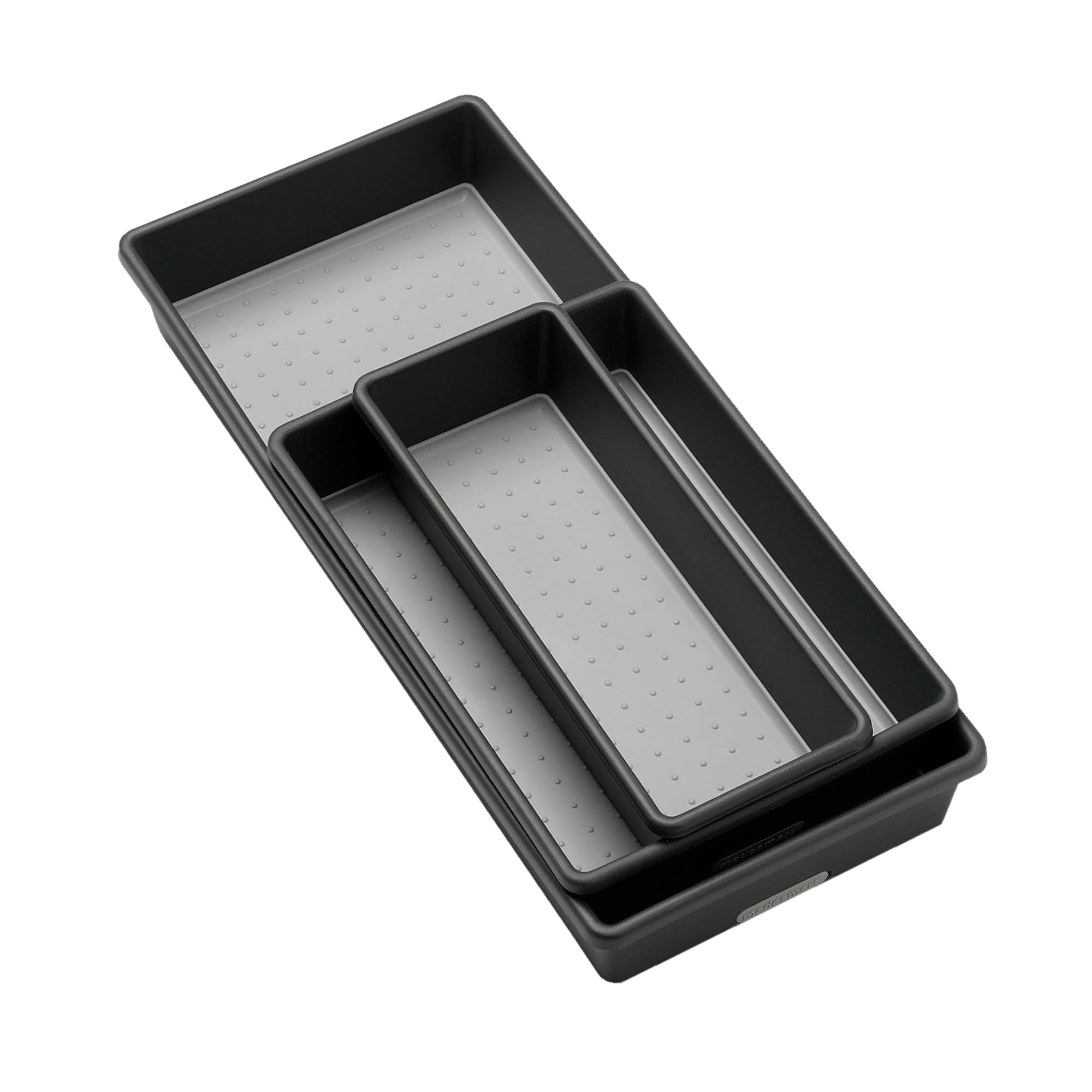 madesmart Classic 3-Tray Bin Pack - Granite | CLASSIC COLLECTION | Multi-Purpose Storage | Soft-grip Lining and Non-slip Rubber Feet | Durable | BPA-Free