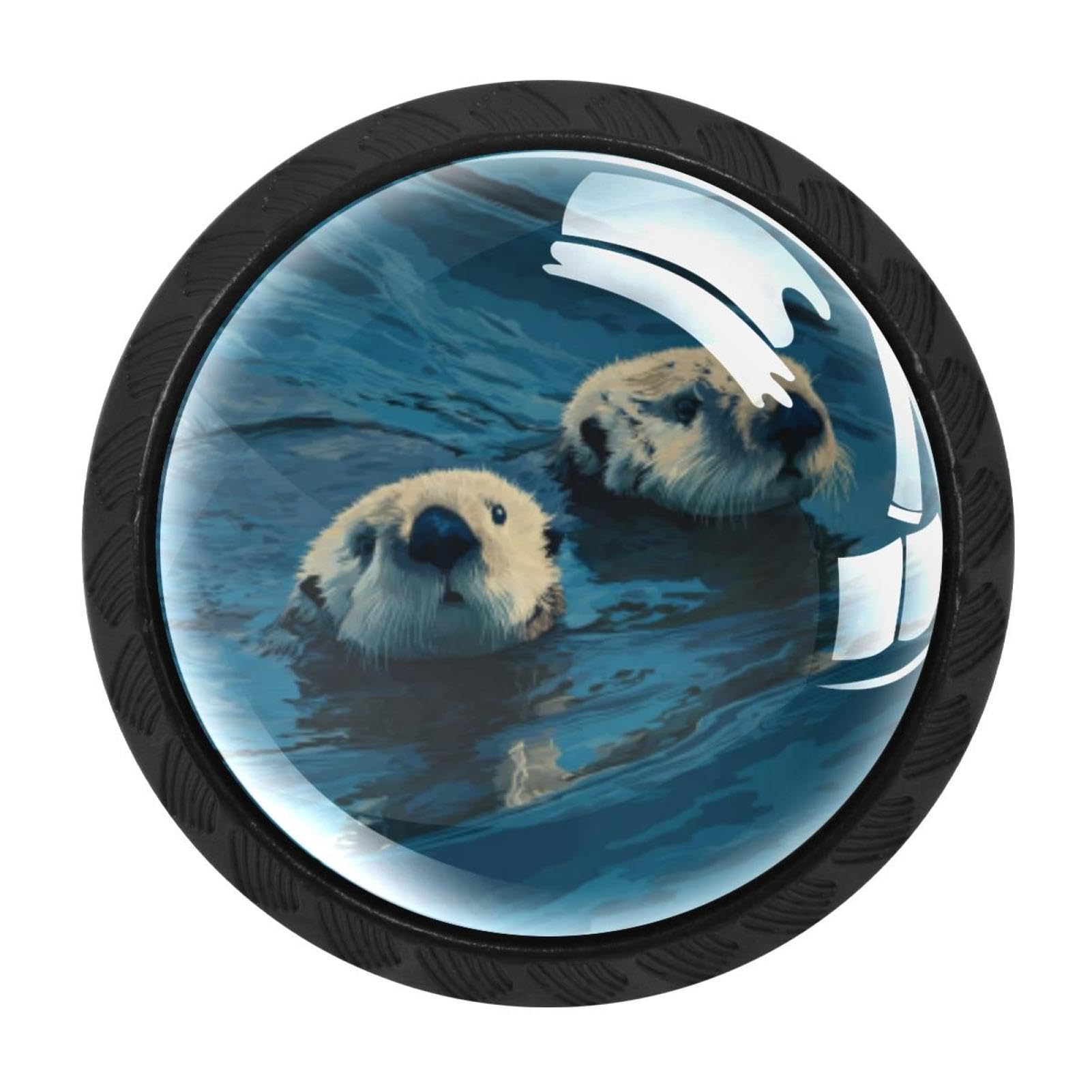 CHENZZZZ 4 Pack Sea Otters (3) Drawer Knob Cabinet Hardware