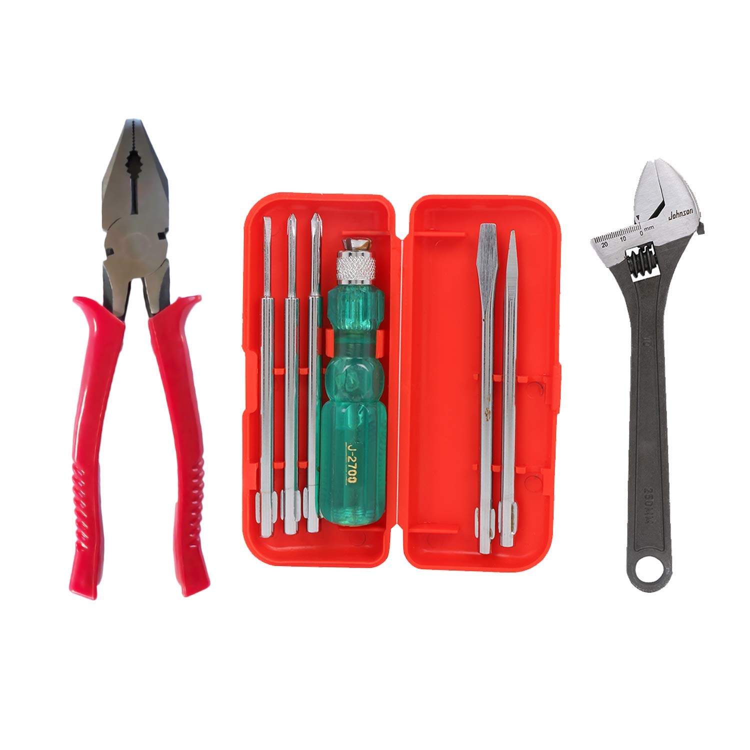 Suzec Johnson Basic Home Kit Combination Plier & 5-Pieces Screwdriver Kit (Multicolour) & Vanadium Steel Adjustable Wrench (Silver, 300 mm) (B08H3LNTWY) Amazon Price History, Amazon Price Tracker