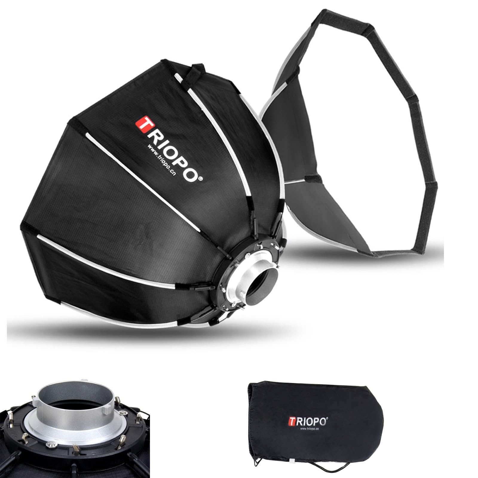 Triopo Softbox 47.2in/120cm Octagon Soft Boxes Quick Release, Bowen Mount Umbrella Photography Softbox Modifier Light Diffuser for Bowen Mount Flash Speedlight Speedlite LED Video Light (K2-120)