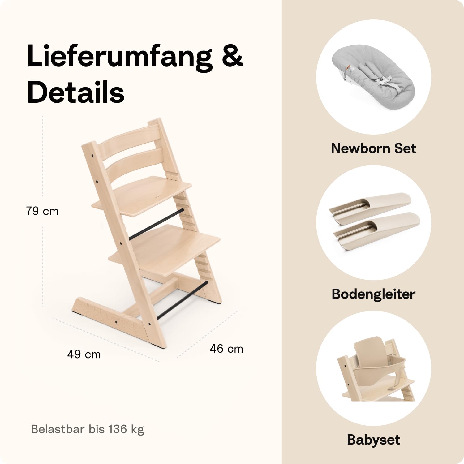 Stokke Tripp Trapp Hochstuhl, Glacier Green (inklusive Stuhl & Baby Set2) mit Newborn Set - Sicheres, verstellbares, ergonomisches Design
