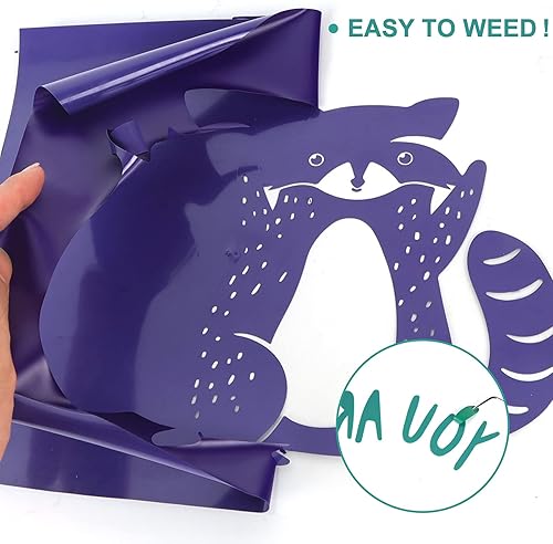 Miniatura 4 de Vinilo HTV - Vinilo de transferencia de calor de 12 pulgadas x 35 pies, vinilo morado para planchar, vinilo adhesivo brillante para Cricut y Cameo,