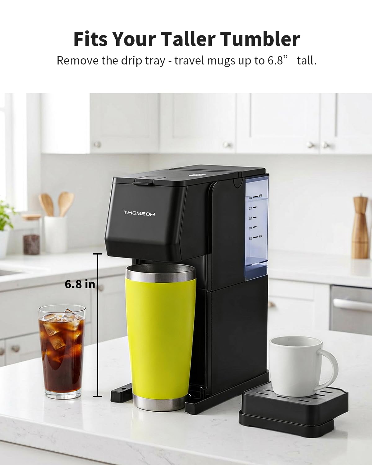 Cafetera de una sola porción, caliente y helada para cápsulas K-cup