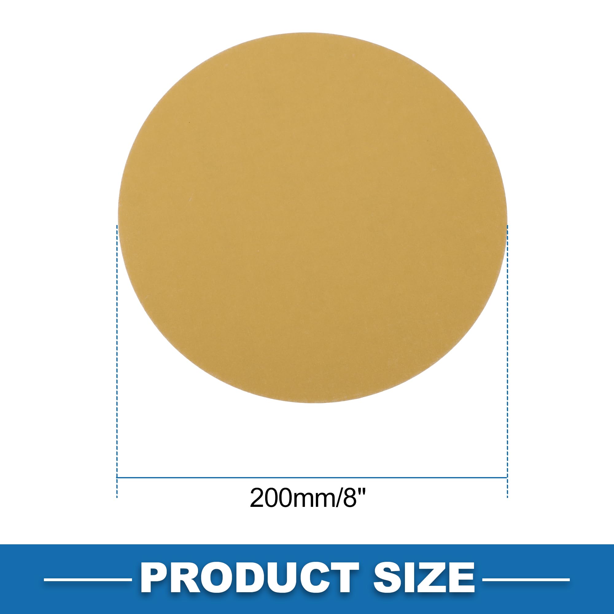 A ABSOPRO Sanding Discs 8 Inch 400 Grit Round Hook and Loop Sandpaper Aluminum Oxide Yellow 25 Pcs, 200mm/8" - Image 4
