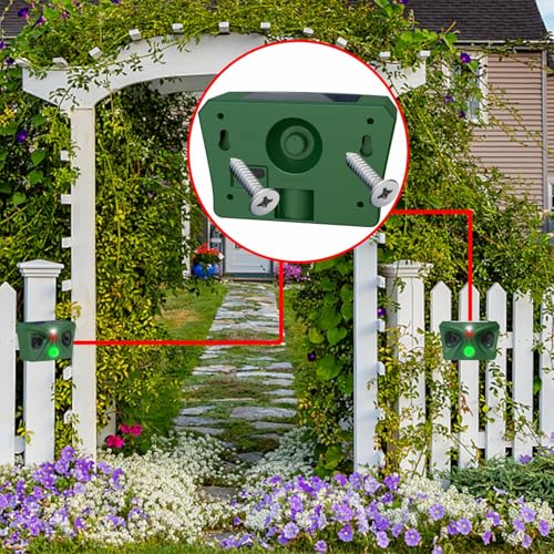 5 Modi Katzenschreck Ultraschall, Katzenschreck für Garten mit LED-Blitz und PIR-Bewegungssensor, Katzenabwehr Solar Ultraschall Tiervertreiber, Katzenabwehr Garten, Abwehrmittel für Haustiere