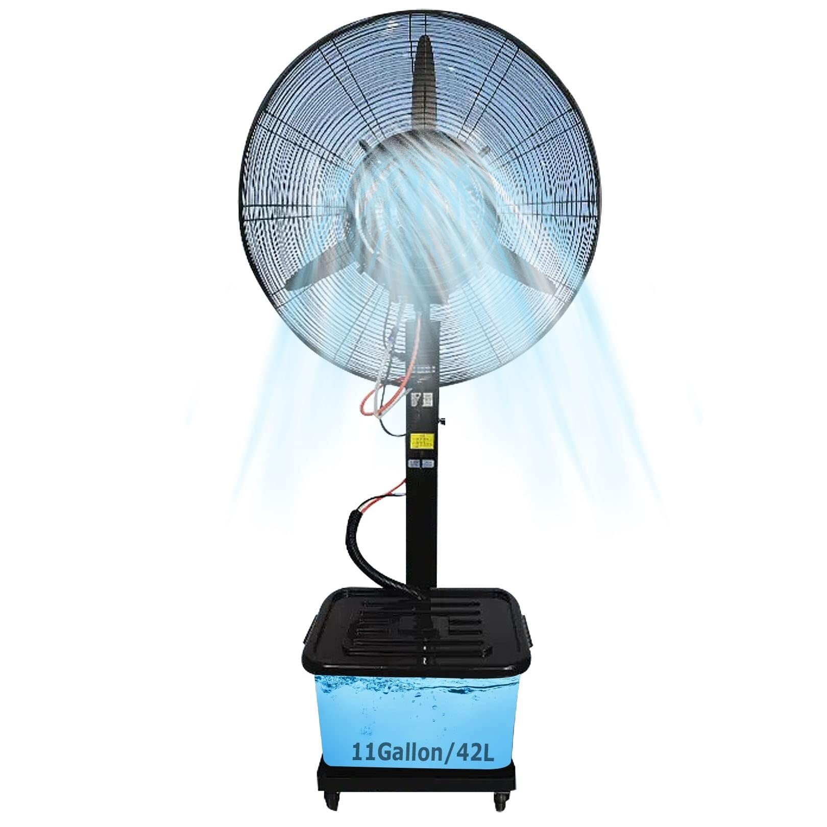 JKJZSALJ Pedestal Misting Fan,90°Oscillating Floor Fan With 3 Speeds,11 Gallon Tank For Patio,Garden & Backyard,81Cm,55Cm/21.7In,81cm/31.9in