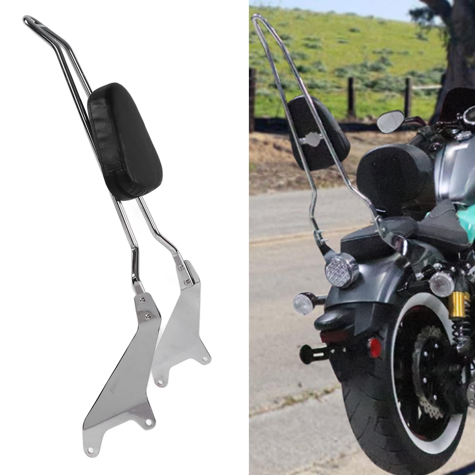 Schienale Passeggero Moto, Sissy Bar e Supporto Sedile Posteriore Compatibile con Yamaha Bolt Star XV950 XVS950 2014-2019, Ricambio in Lega per Comfort del Passeggero