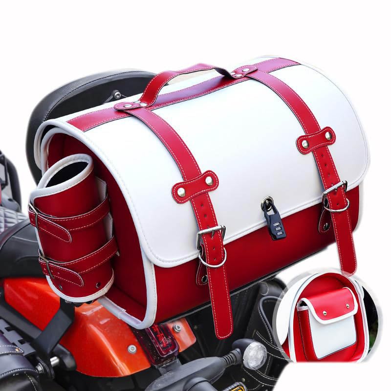Top case moto étanche Suzuki Boulevard S40 sacoche de selle grande capacité voyage cuir