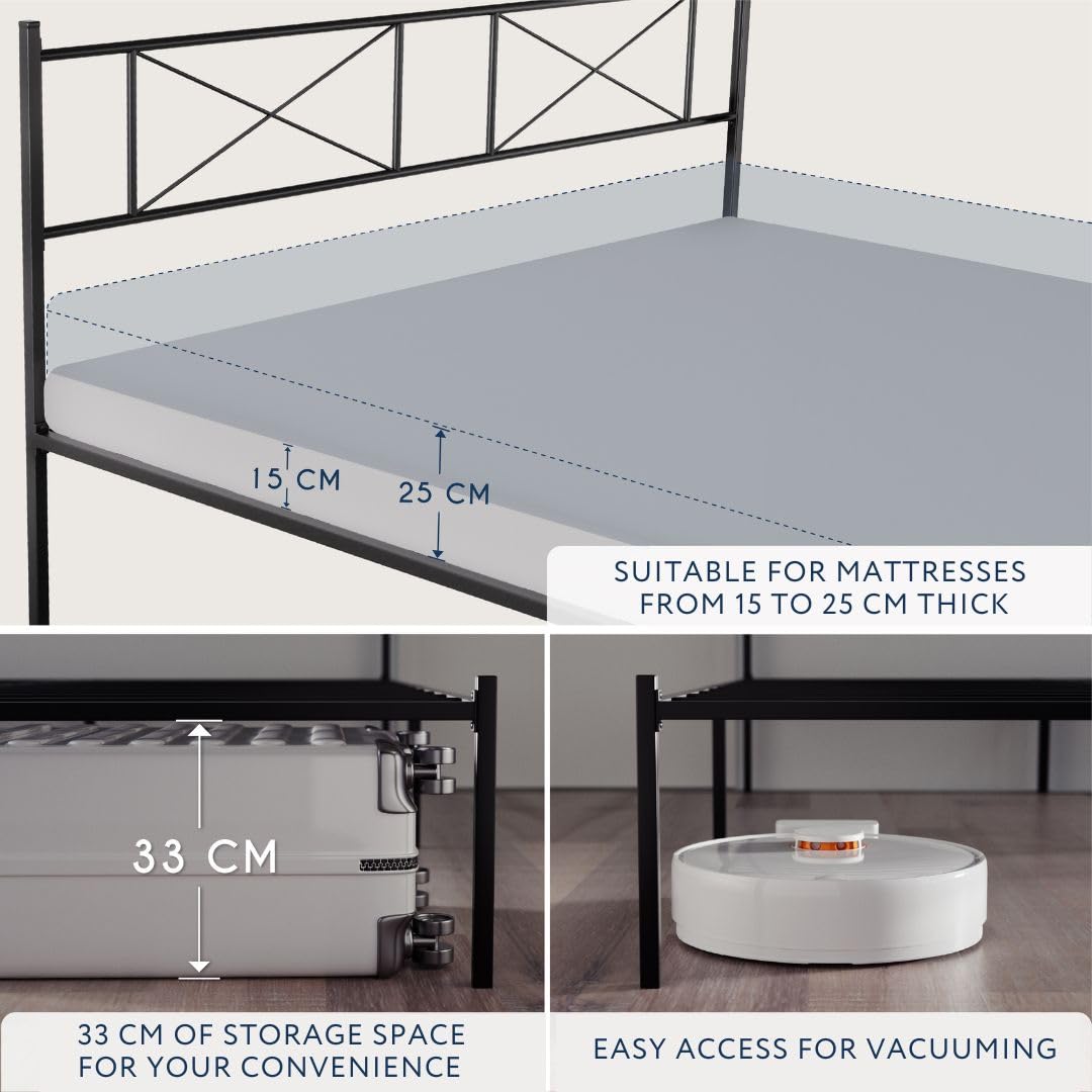 Dreamzie Bed Frame 160x200 with Slatted Base - Slatted Base