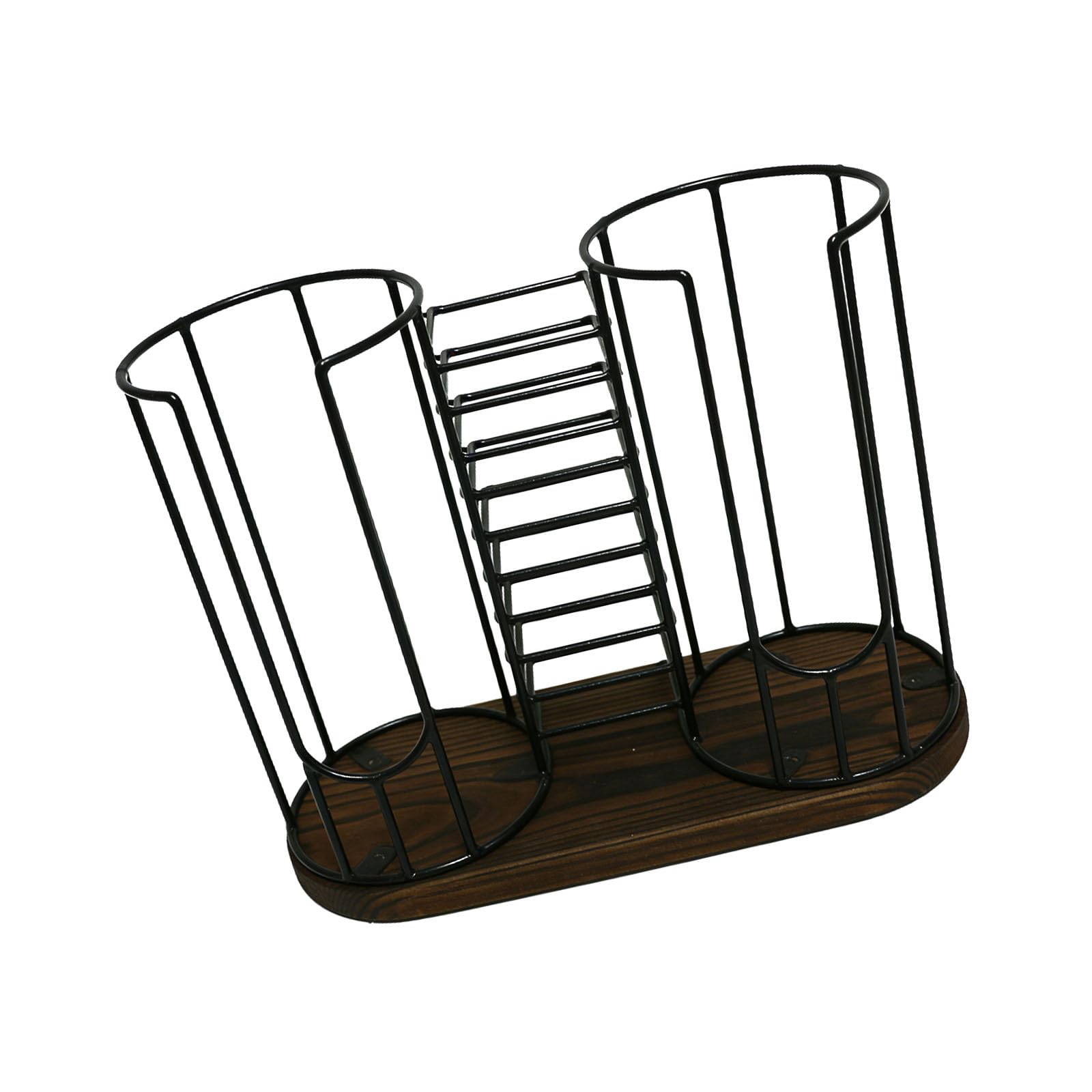 Stylish Vertical Cup Storage Having Open Shelves Designed for Keeping Coffee Cups Tea Packets and Condiments Neatly Functional Paper Cup Rack