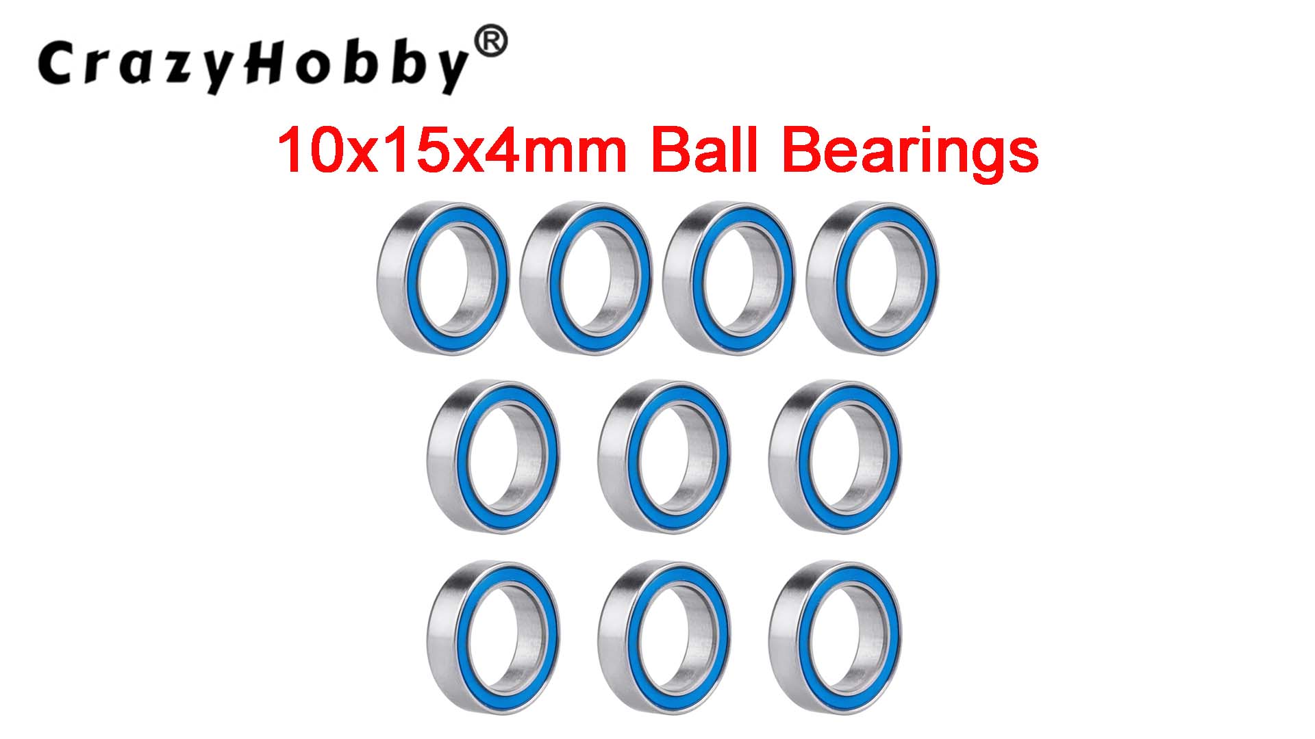 Image of 10pcs 6700-2RS Ball Bearings - Miniature Deep Groove Ball Bearing Double Blue Rubber Sealed Chrome Steel for RC Cars /Planes /Drone /Robotics and Small Electric Motors(10x15x4mm)