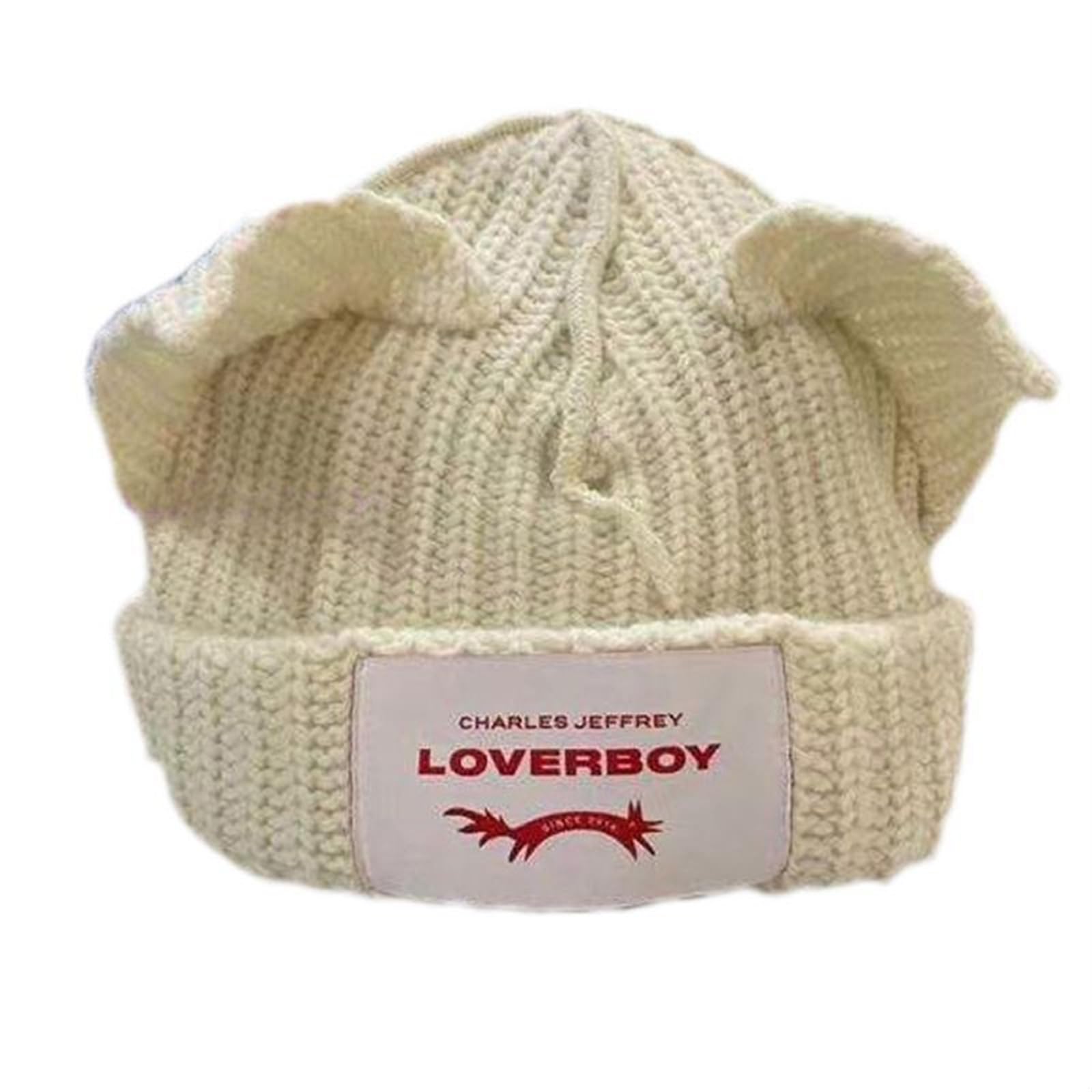 Crokz Cat Ear Beanie Hat Beige Kpop Stray Kids Beanie Hat Cat Ear Hat Hyunjin Felix Bangchan Hat Knitted Caps Skz Headwear/926 ( Color : Cat Ear Beanie Hatbeige Size : Medium )