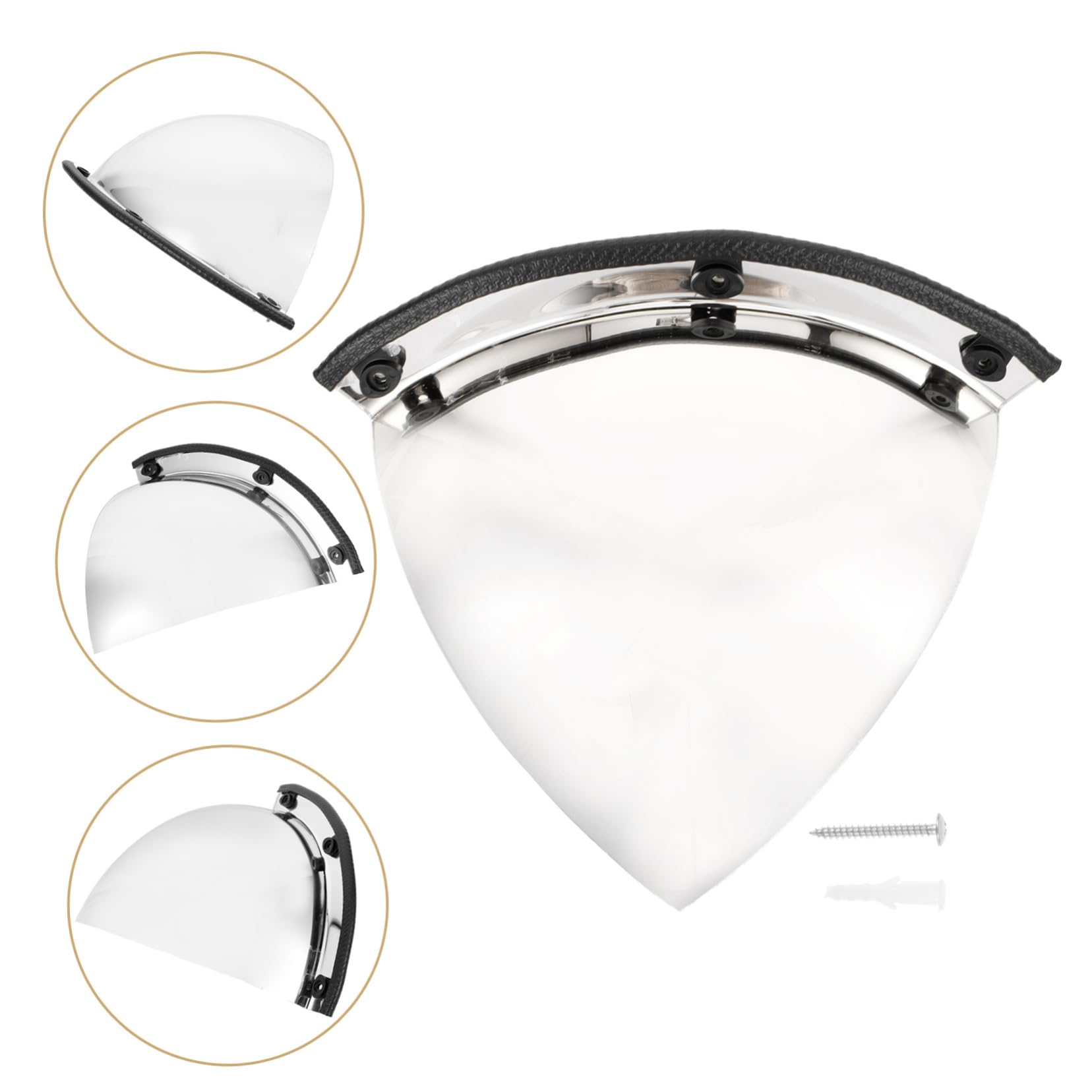 Espejo Convexo Acrílico 1/8 de Esfera Plata de Pared