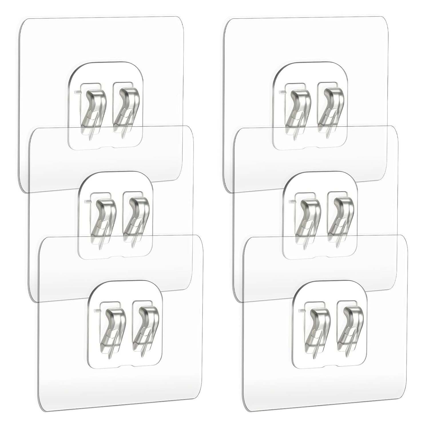 QfwdfcTrenz 6PCS Shower Caddy Adhesive Replacement Strong Transparent Adhesive Hooks No Drilling Shower Shelf Waterproof Showers Adhesives Strip