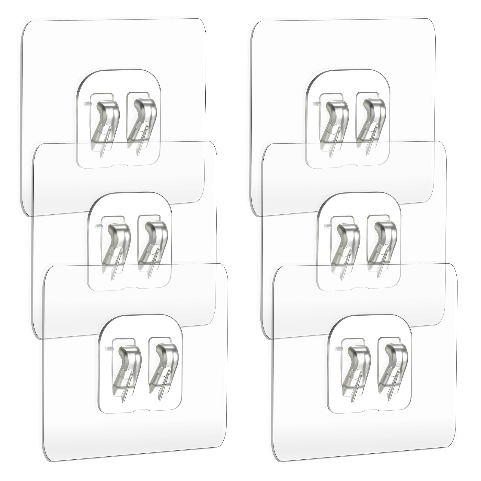QfwdfcTrenz 6PCS Shower Caddy Adhesive Replacement Strong Transparent Adhesive Hooks No Drilling Shower Shelf Waterproof Showers Adhesives Strip