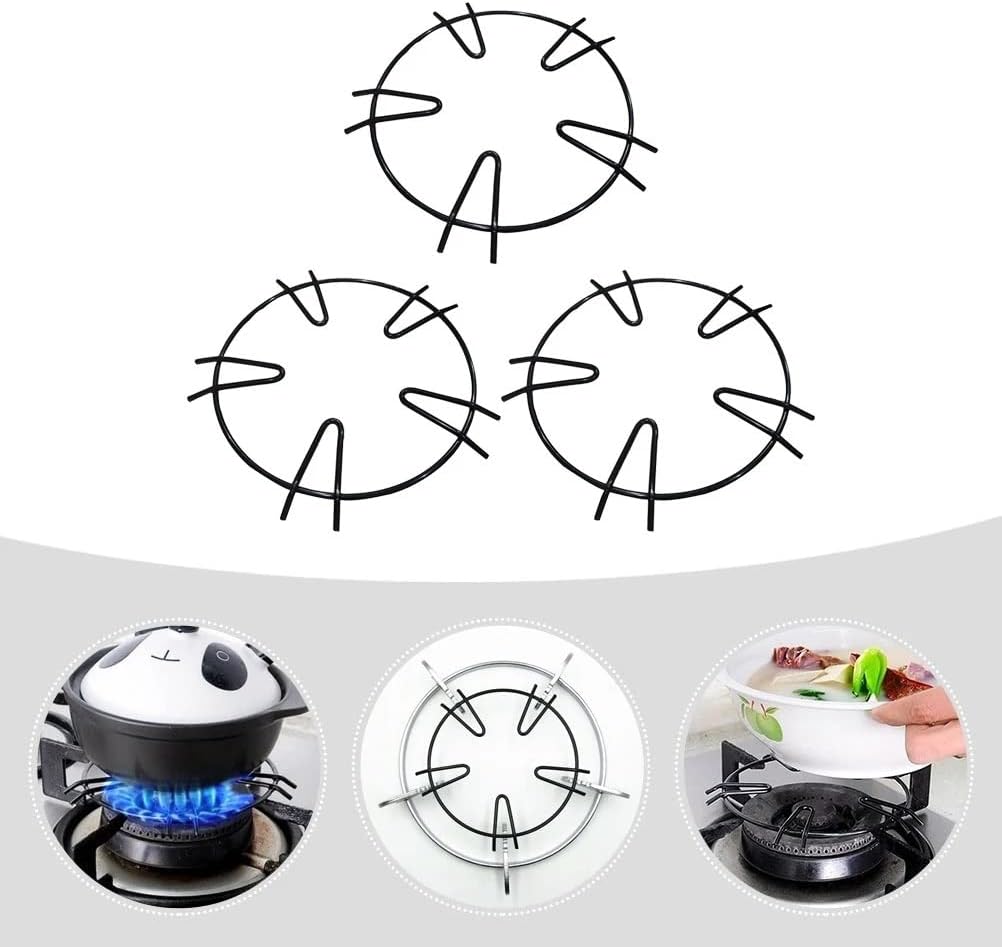3pcs Gas Stove Brackets Cooktop Burner Grate Stove Rack Wok Support Five Ear Trivets Range Pan Holder Stand