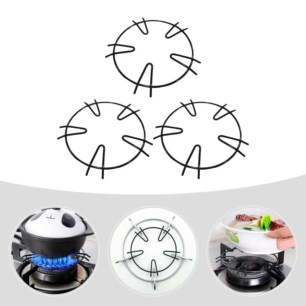 3pcs Soportes de Estufa de Gas Quemador Rejilla Estufa Estufa Wok Anillo de Soporte de Cinco trivings de Orejas Soporte de sartén