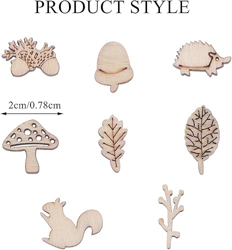 Miniatura 2 de 300 piezas de adornos de madera, forma de ardilla de hongo recortes de madera, álbumes de recortes de madera, manualidades hechas a mano, grafiti,