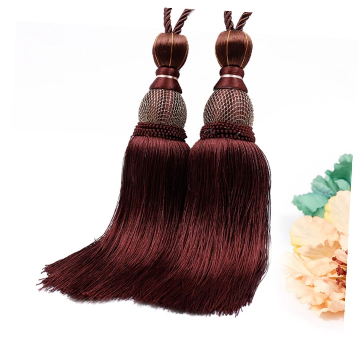 Attaches de Rideaux, Supports de Rideaux, 2 pièces, Boucle de Rideau à Boule Simple à Pompons (comme sur la Photo) (comme indiqué x 2 pièces M)
