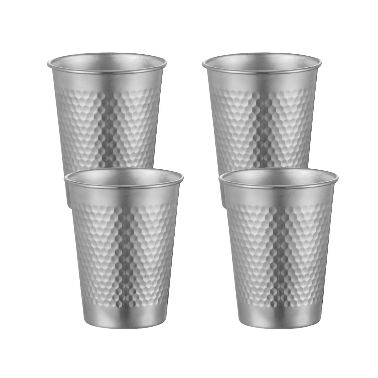 Tsophreniq 4pcs Practical Stainless Steel Kids Cups Kids Metal Cups Sturdy and Portable Stainless Steel Drinking Glasses Drinking Glasses