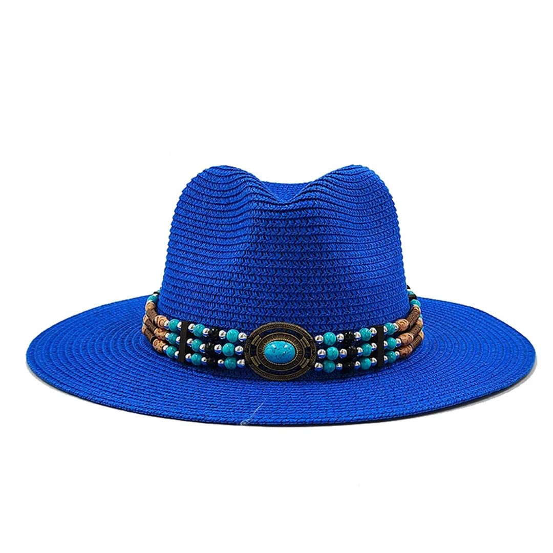 Accessori con Perline Cappello Estivo in Paglia Cappello Classico in Paglia Jazz Cappello da Sole da Viaggio per Donna e Uomo (09 6 3/4)