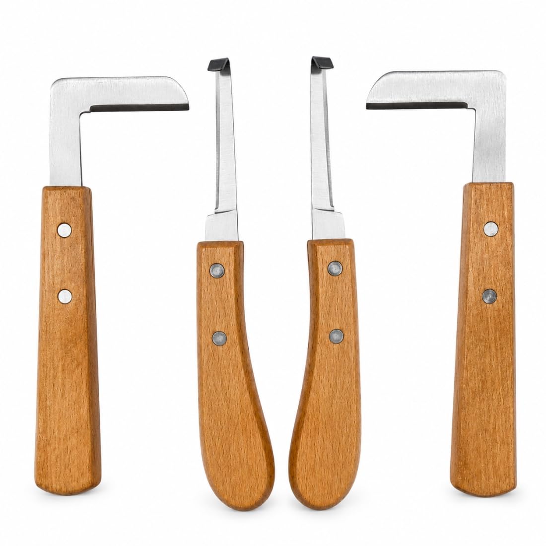 4 PCS Hoof Trimming Tool Set for Cattle, Horse, Sheep & Goats | Professional Livestock Hoof Knife Kit | Left & Right Hand Hoof Knives for Animal Foot Care, Hoof Repair & Trimming-image-17
