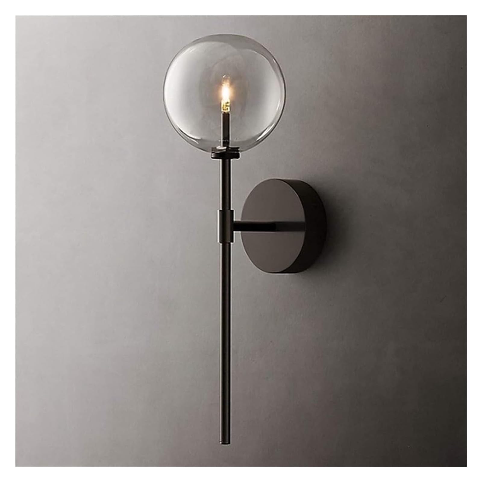 VDOQTLJT Minimalist Style Wall Lamp Long Pole Glass Globe Light Indoor Reading Sconce Lamps sconces(Dark)