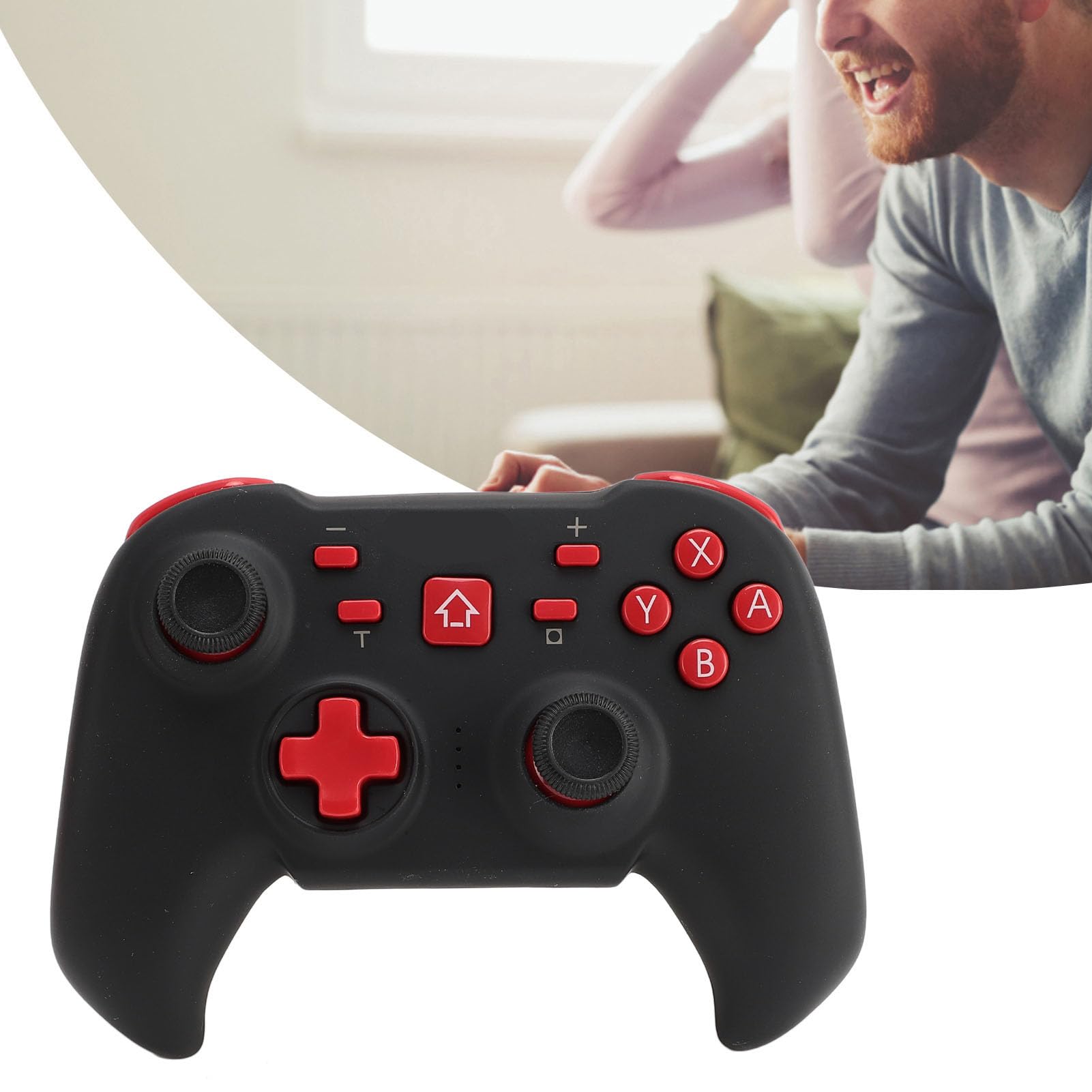 Yanmis Controller di Gioco, Controller Wireless Ricaricabile con Giroscopio a 6 Assi, Un Tasto di Attivazione, Automatico, Turbo, Vibrazione, Controller di Gioco Bluetooth 5.0 per