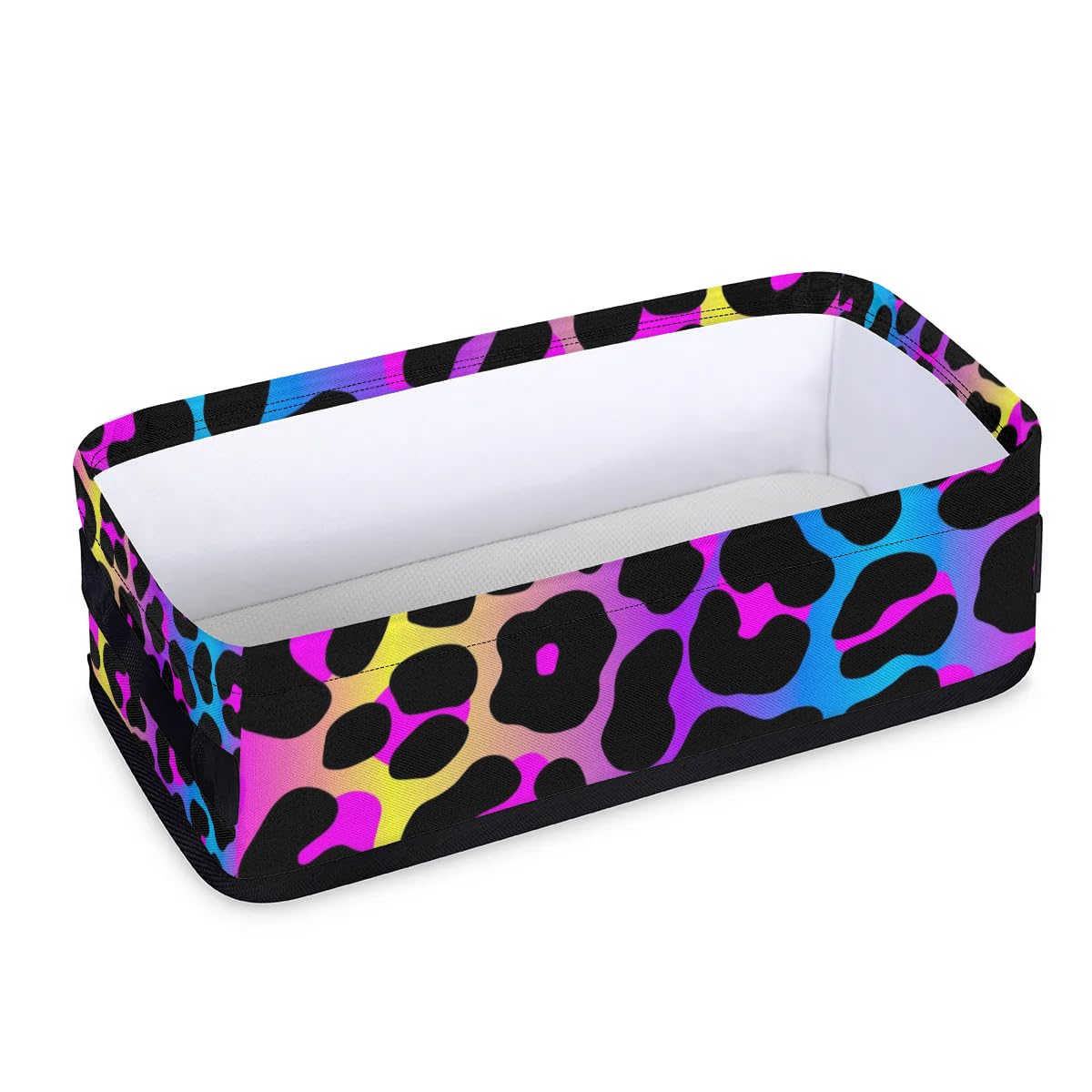Cheetah Rainbow Small Bathroom Baskets for Toilet,Foldable Toilet Paper Tank Basket Organizer for Towels Storage Decorative Open Storage Bins for Home,Closet,Containers,Cabinet