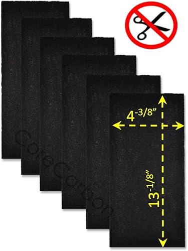 Miniatura 2 de Paquete de 6 prefiltros de carbono de ajuste exacto diseñado para adaptarse a los modelos Honeywell HTT-022, Pet CleanAir HHT-013-HD, HHT-016-MP y