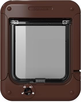 Cat Mate Rotary 4-Way-Locking Cat Flap for Small to Average Cats, Brown