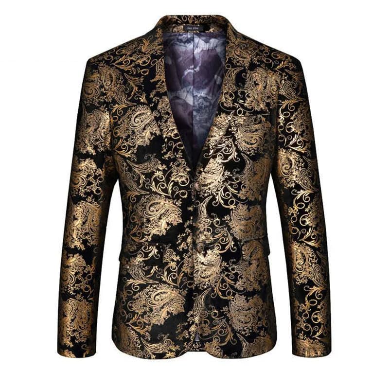 Men's Floral Jackets Stage Suit Jacket Elegant Wedding Mens Blazer3