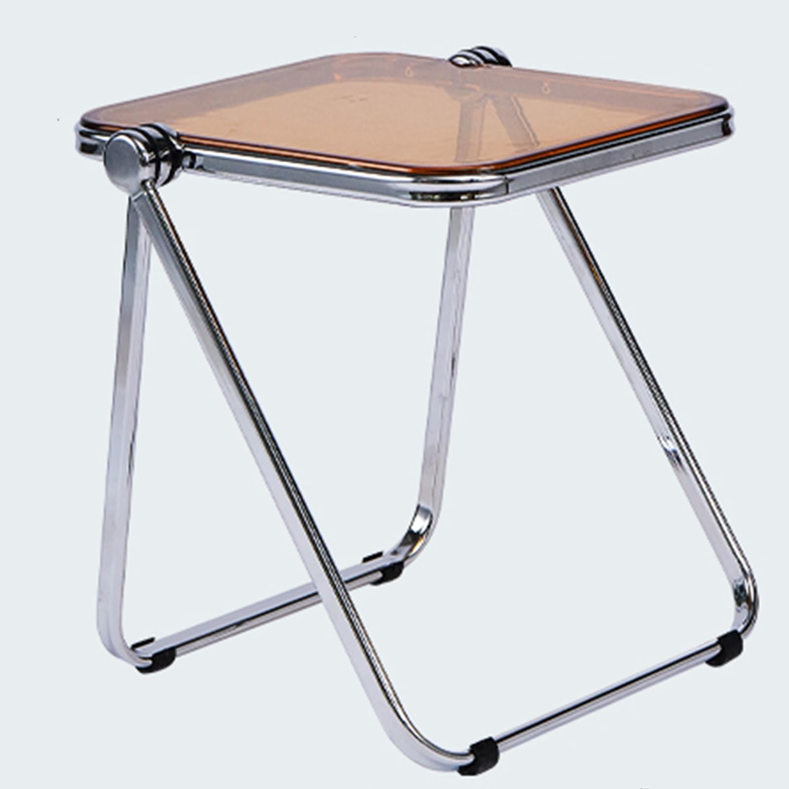 Genérico Mesa Auxiliar Plegable pequeña, Moderna Mesa de Centro de acrílico, Escritorio Plegable portátil, sin ensamblaje, para Oficina en casa (marrón)