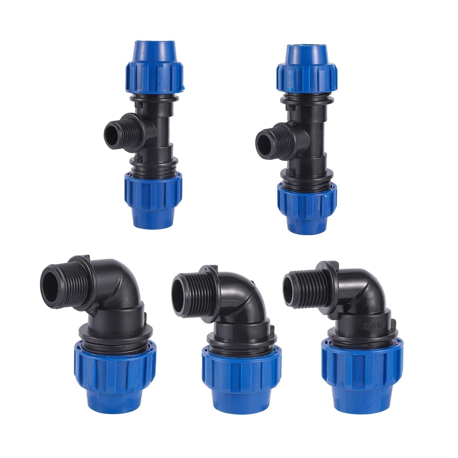 Spray per tubo da giardino, 4 pezzi, connettori a gomito e a T per sistemi di irrigazione, connettori espandibili per tubo da giardino (arancione)