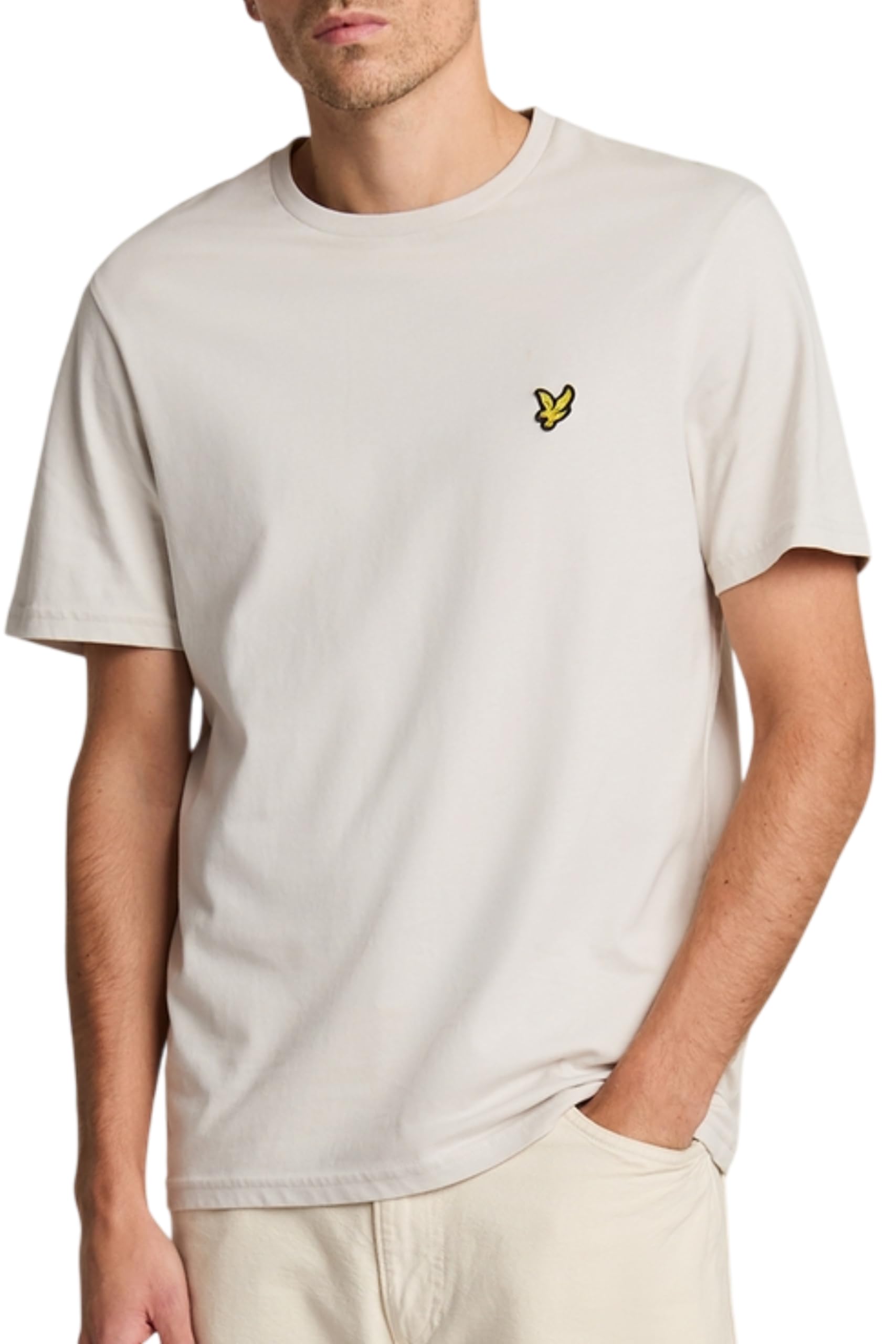 Lyle And Scott Men's Grey Cotton Crew Neck T-Shirt - Size 38