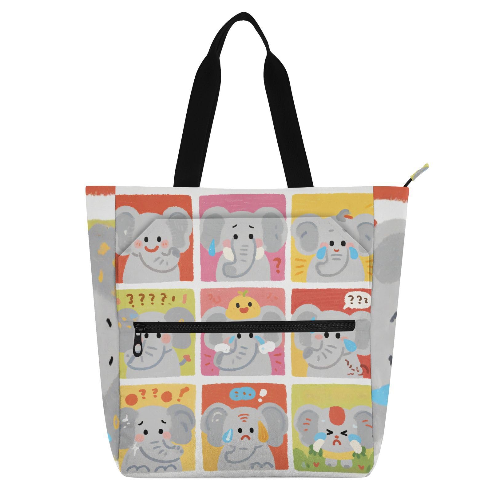 Bolsa de playa impermeable con cremallera y diseño de elefantes para libros 8