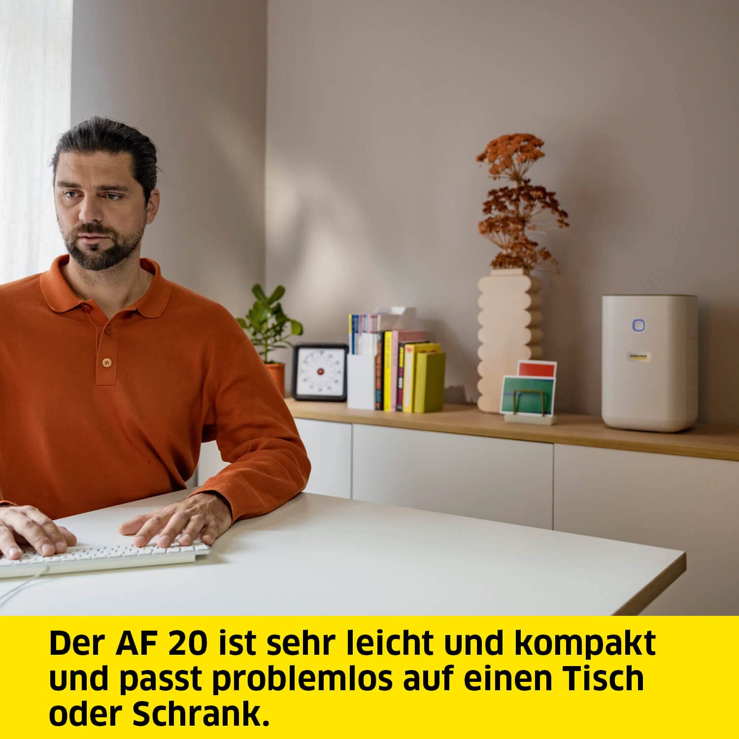 Kärcher Luftreiniger AF 20, Luftdurchsatz: 220m³/h, Raumgröße - 20-40 m², beseitigt 99,95% der Partikel bis zu 0,3μm wie Feinstaub, Aerosole, Allergene & Gerüche, Automatik-Funktion, Timer, Nachtmodus