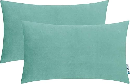 HWY 50 fundas de almohada decorativas de terciopelo sólido para sofá, sala de estar.