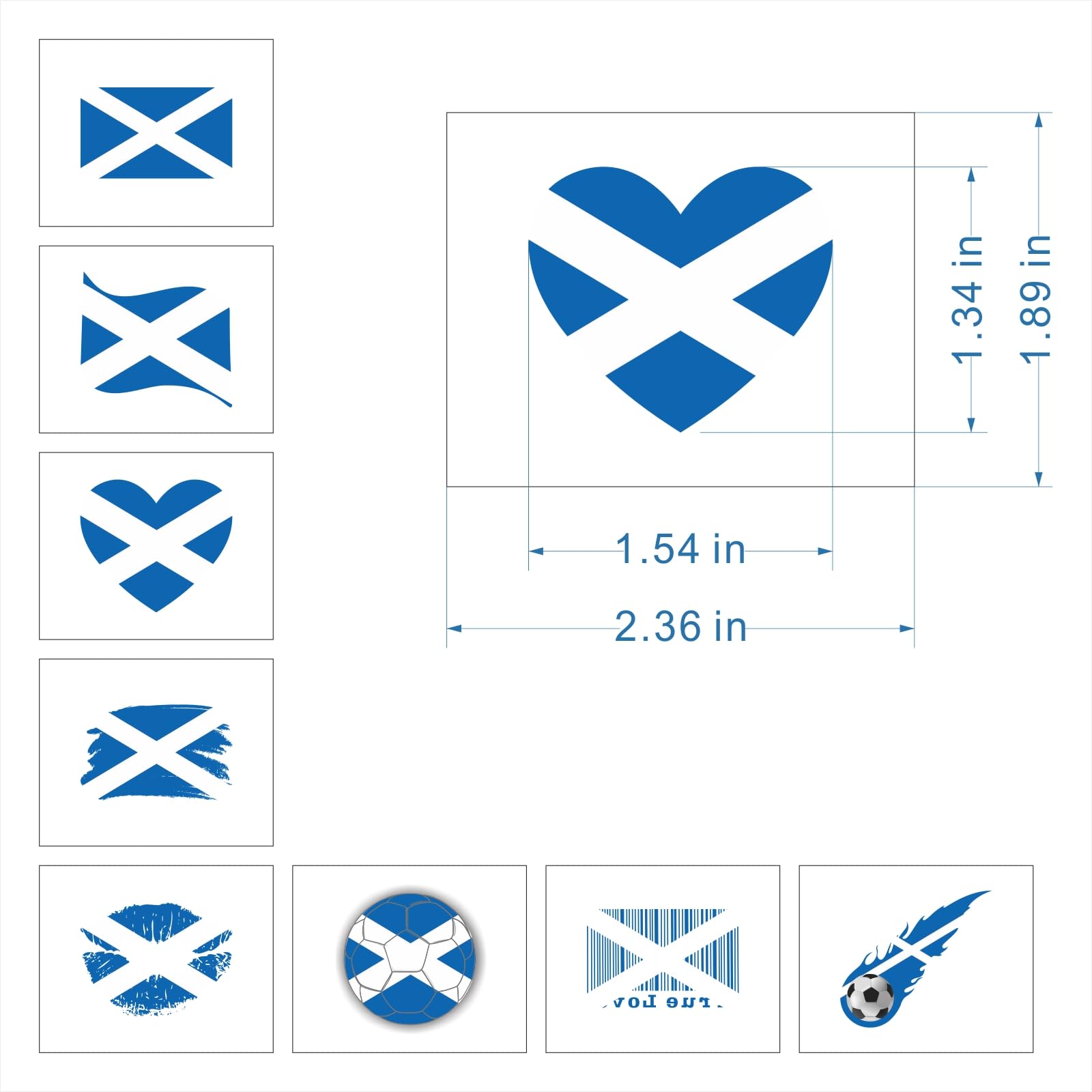 Womaha 40 Pcs Individual Meme Scotland Flag Temporary Tattoos for Kids Fans Face Tattoo for Adults Group Activity Props - Image 2