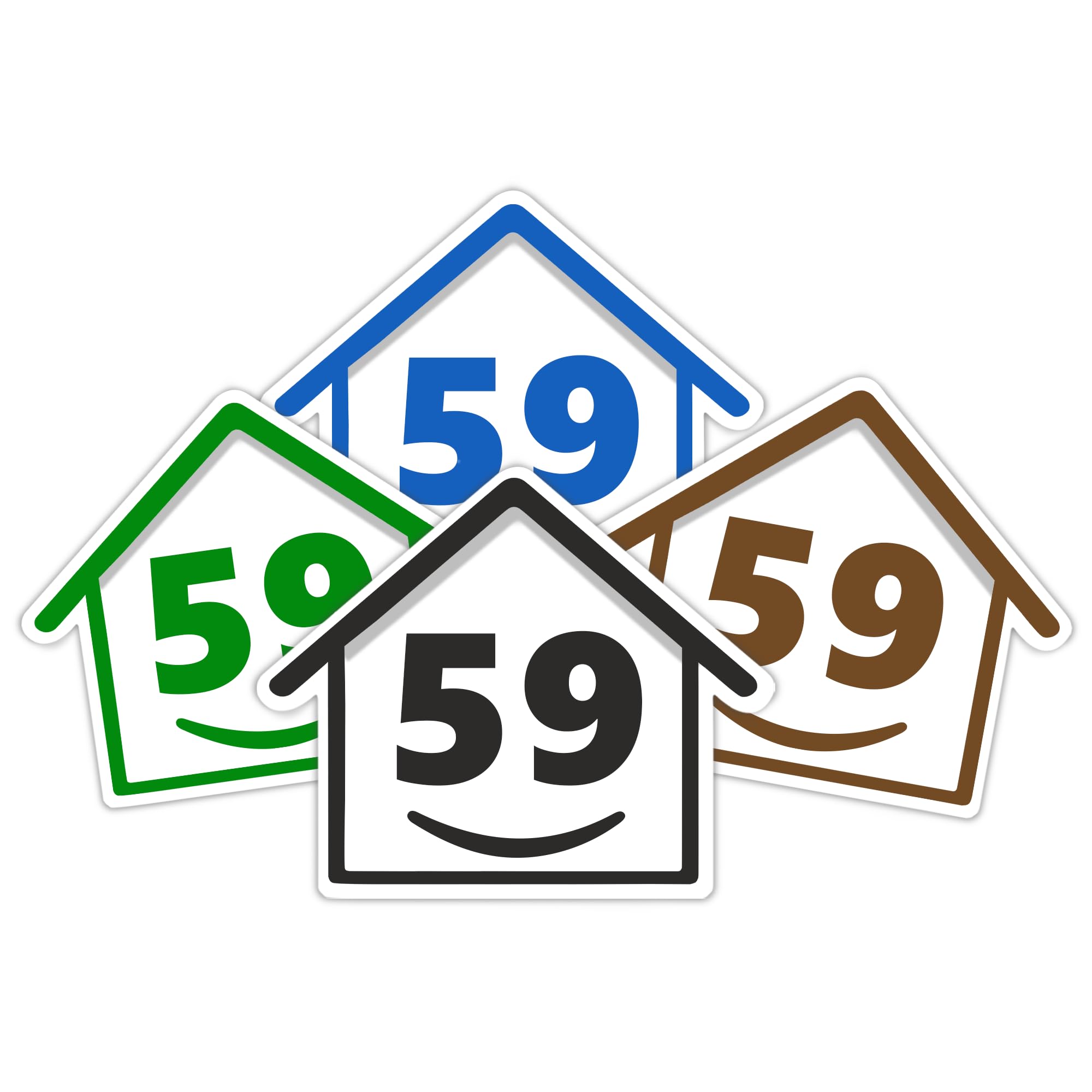 4 x Bin Numbers for Wheelie Bins, 1-99, 15cm ‘Happy House’ Colour Design Dustbin Stickers, Easy Application Stick On Number Stickers - Weatherproof Self Adhesive Vinyl – Blue, Black, Green, Brown (25) — view 41