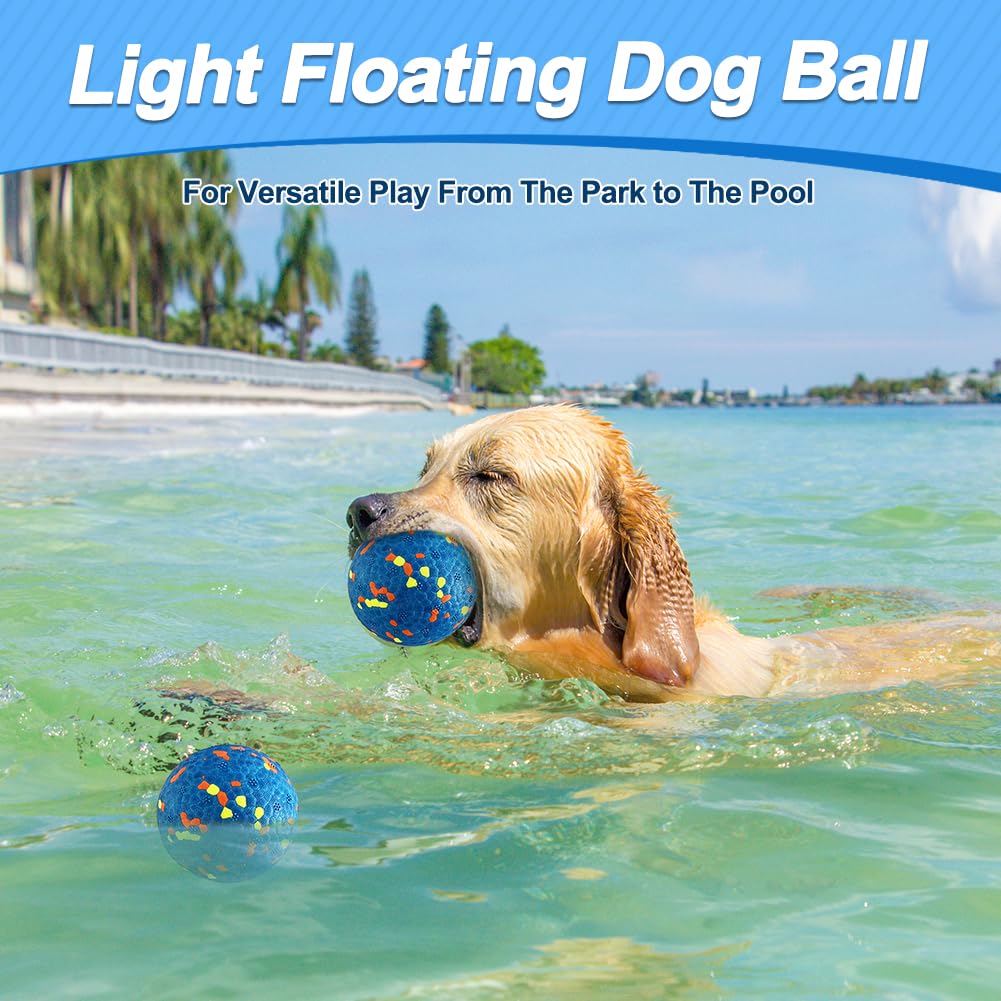 Mankoda Pelotas para Perros, 8 Juguetes de Pelota de Tenis para masticadores agresivos, Juguetes duraderos para Masticar para la dentición para Perros, Bolas de búsqueda de Agua de 3 Pulgadas de