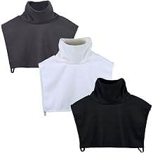 Sucrain 3 Pcs Fake Turtleneck Collars Detachable Dickey Collar Half Top Mock Blouse Collar High Warmer Turtle Necks for Women Men